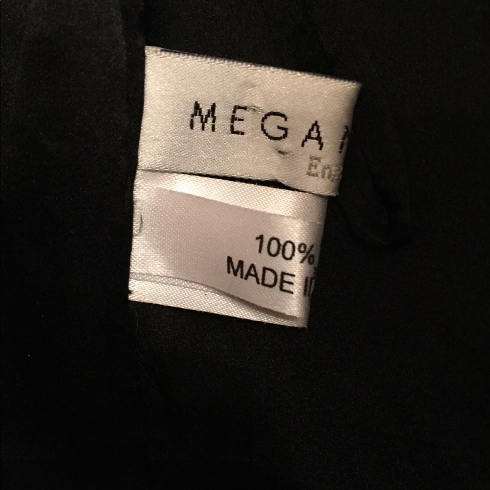 MEGAN PARK SKIRT PENCIL BLACK SILK BEADS WRAP LOOK SIZE 0 - Picture 7 of 10